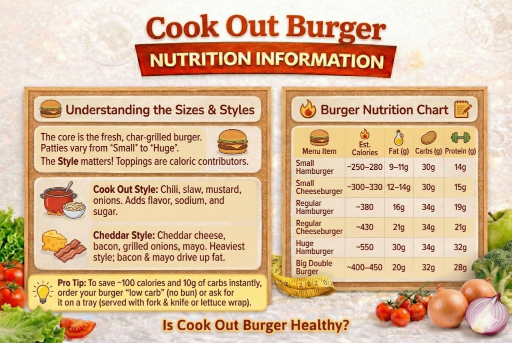 Cookout Burger Nutrition Information