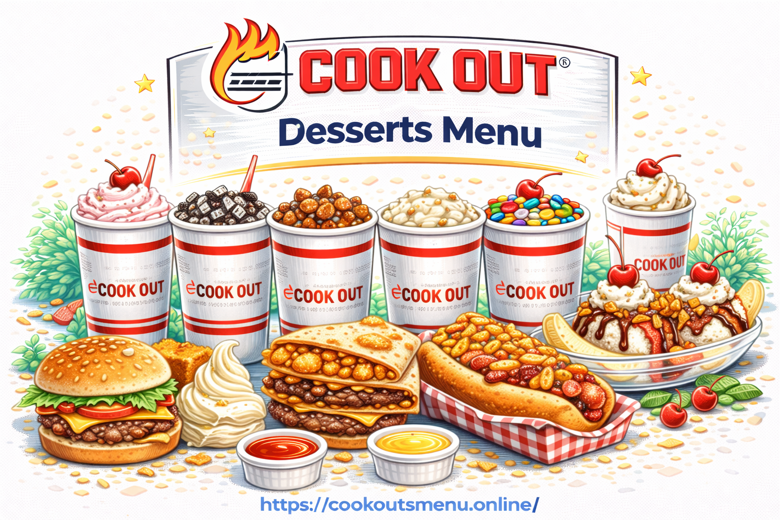 Cook Out Desserts Menu