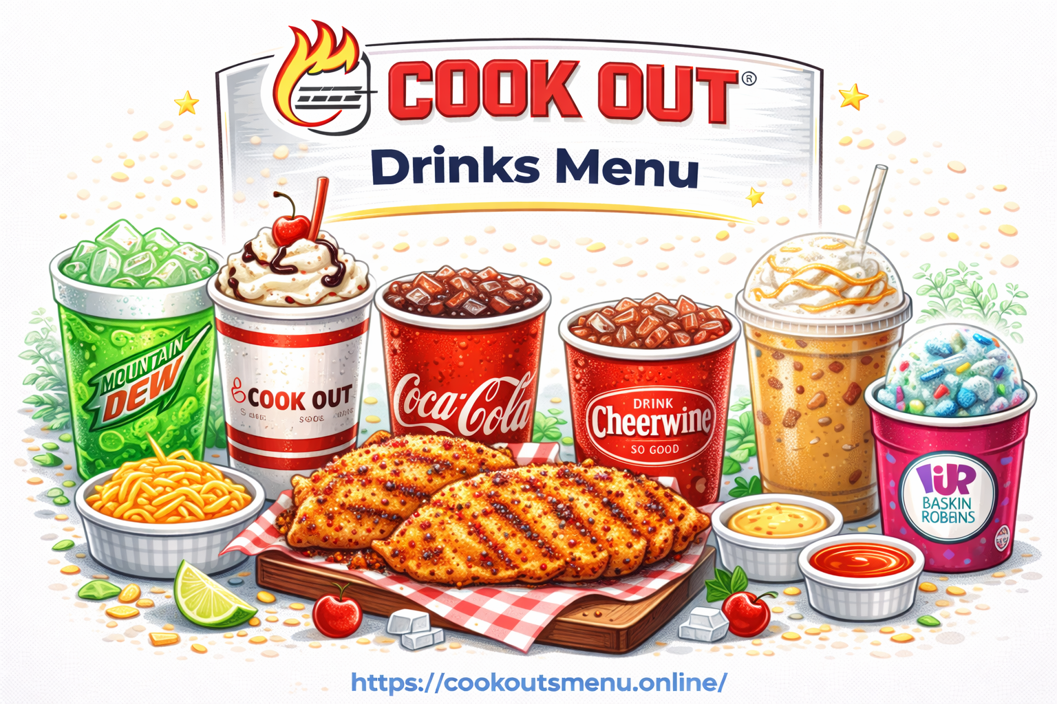 Cook Out Drinks Menu