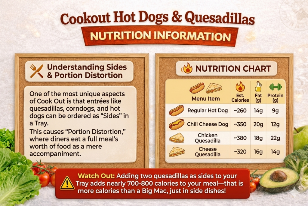 Cookout Hot Dogs and Quesadillas - Nutrition Facts