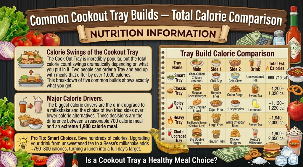 Common Cookout Tray Builds - Total Calorie Comparison