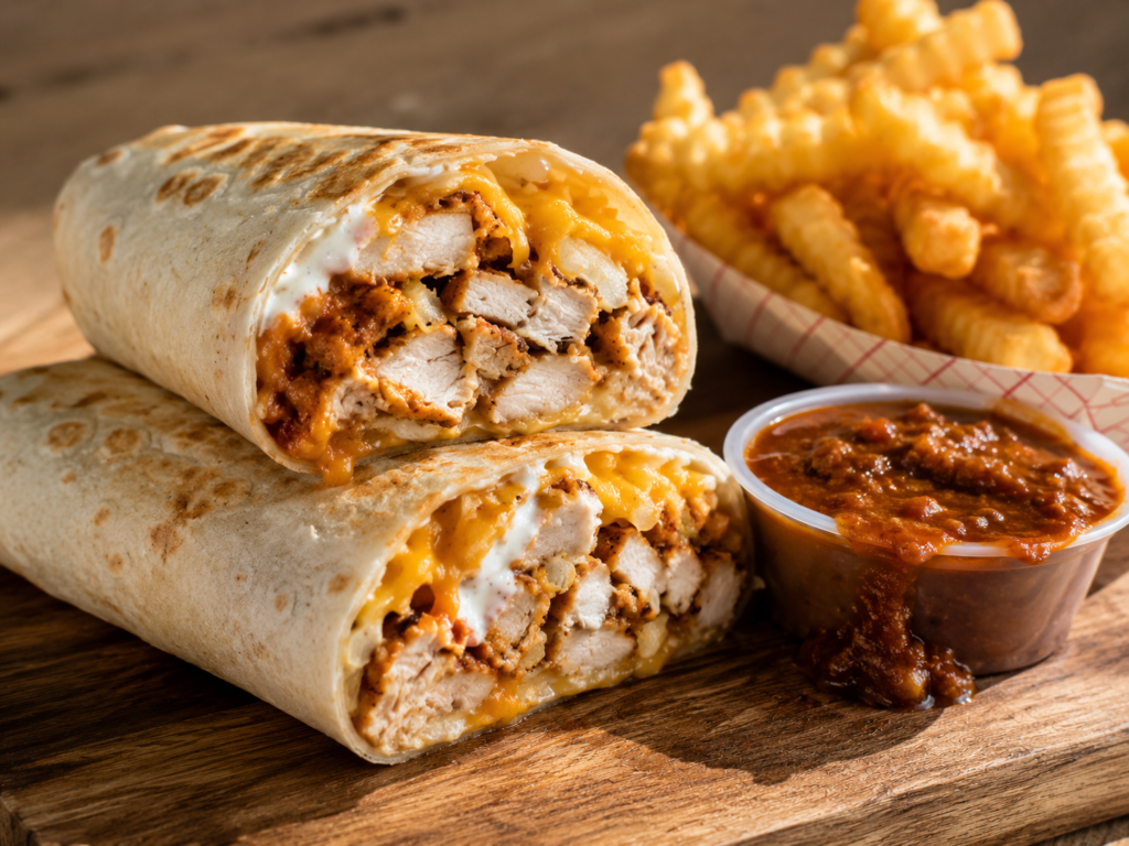 Chicken wrap hack and chili-topped fries tray customization