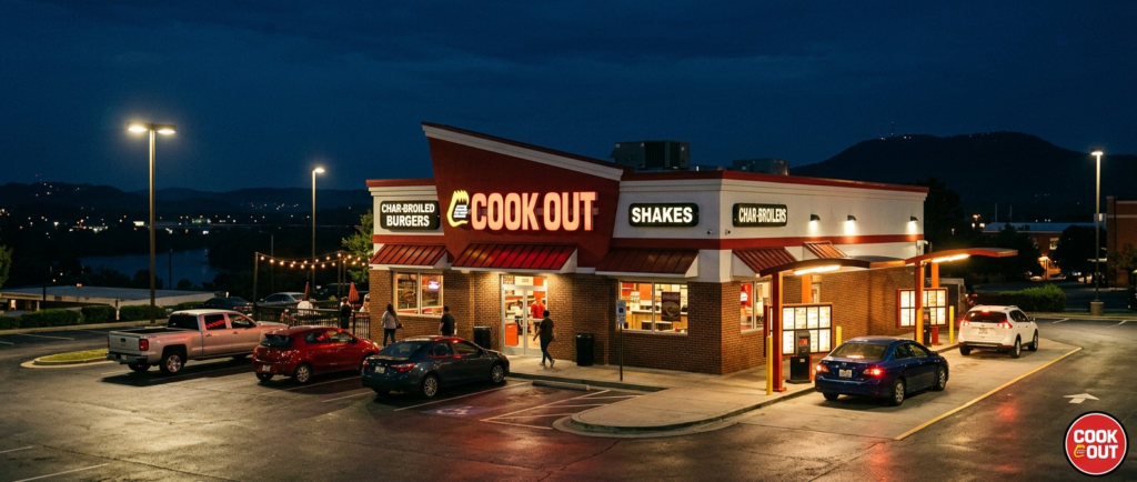 Cook Out Restaurant Chattanooga Tennessee — Late Night Drive-Thru