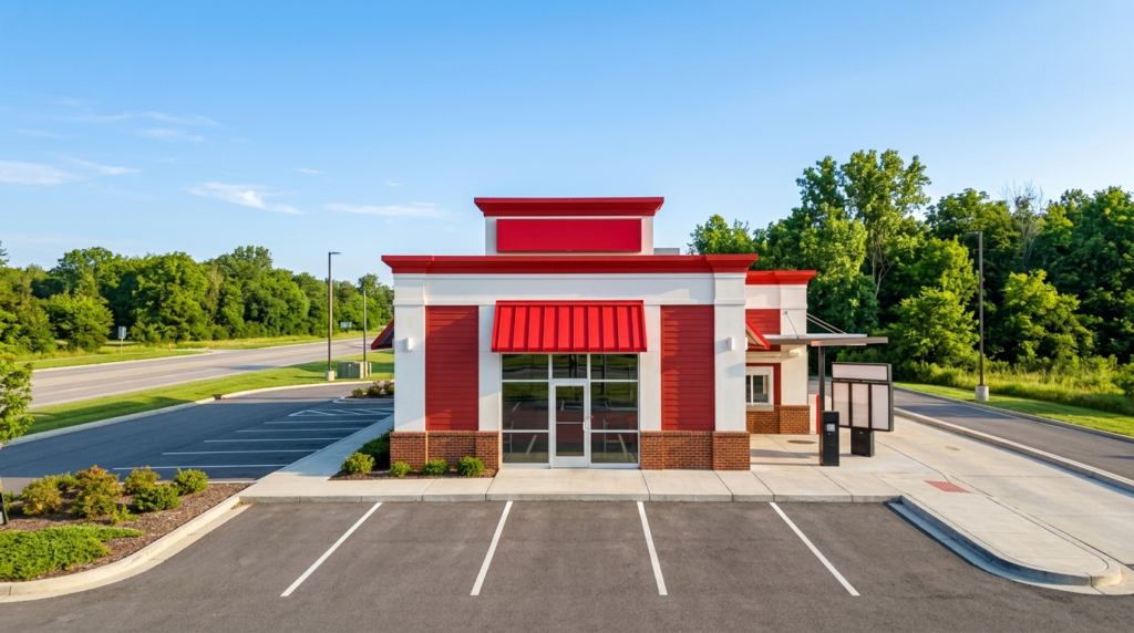 Cook Out restaurant exterior showing the chain growth from founding in North Carolina to 12 states across the USA